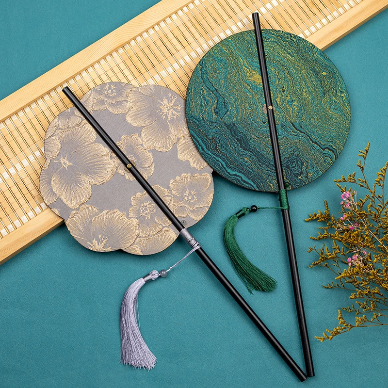 1号古风大漆竹编腰扇汉服团扇中国风可卷曲折扇古典便携挂腰扇子