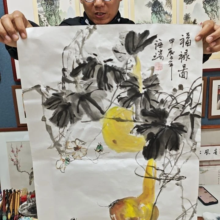 国画贾海瑞老师现场定制