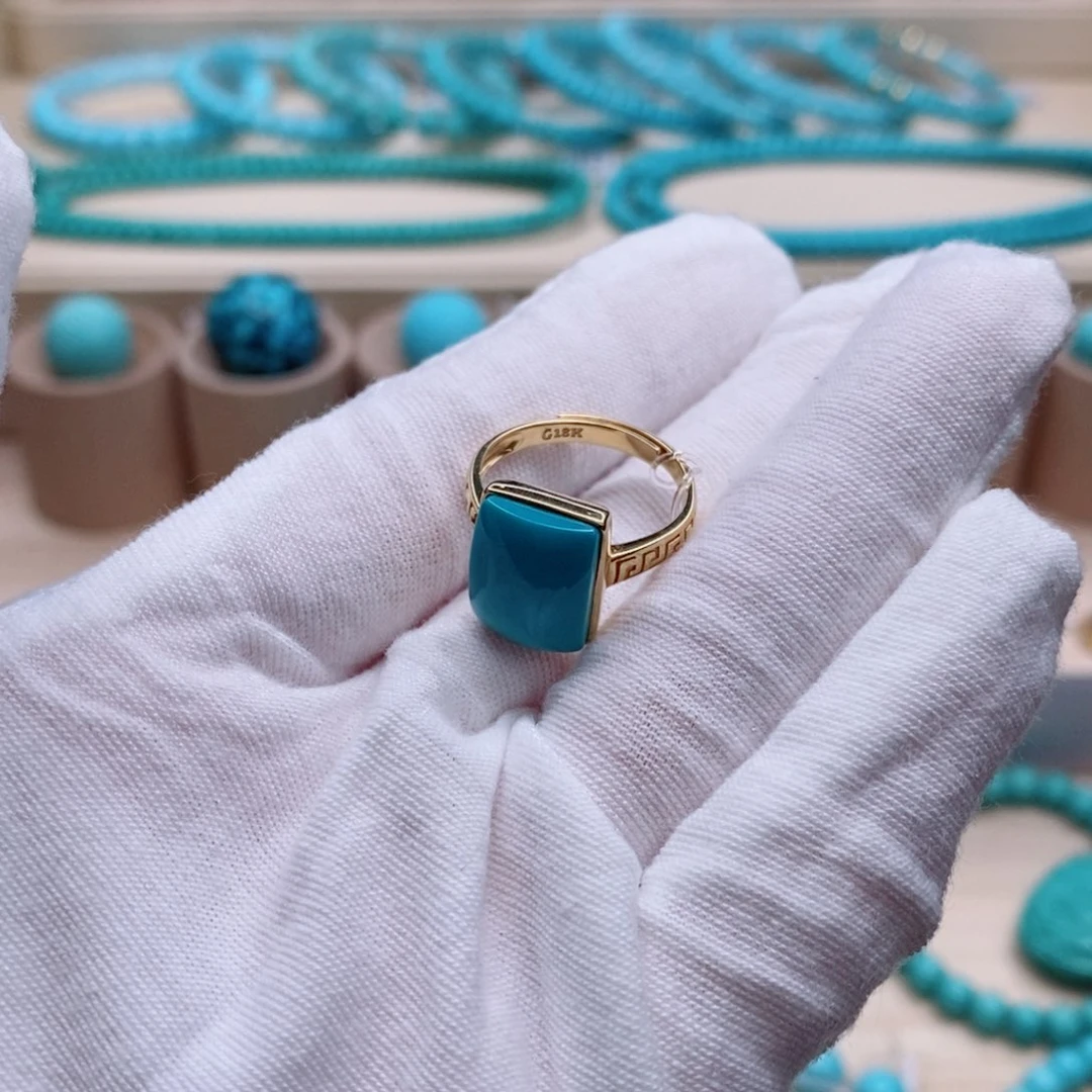 绿松石珠宝奇石18K金镶嵌