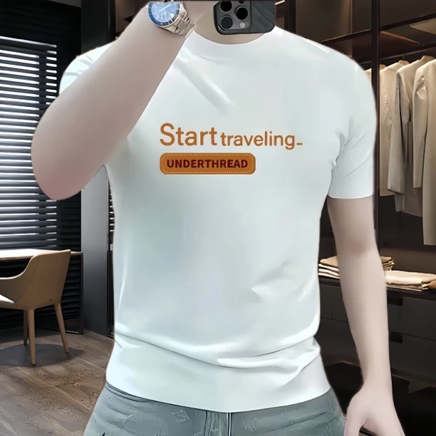 2025新款美式潮牌字母印花短袖T恤男款夏季ins潮牌宽松休闲上衣潮