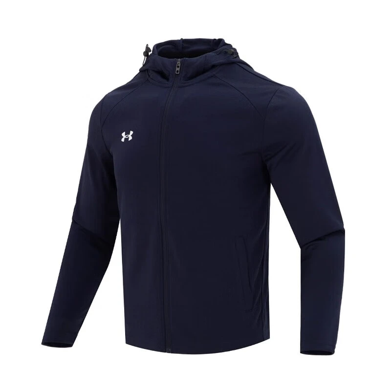 安德玛玩球穿搭户外跑步春季百搭男款弹力连帽休闲运动夹克外套