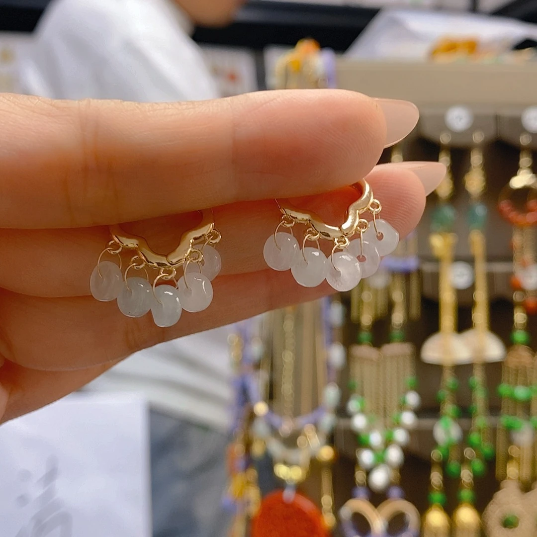 翡翠合金耳饰翡翠