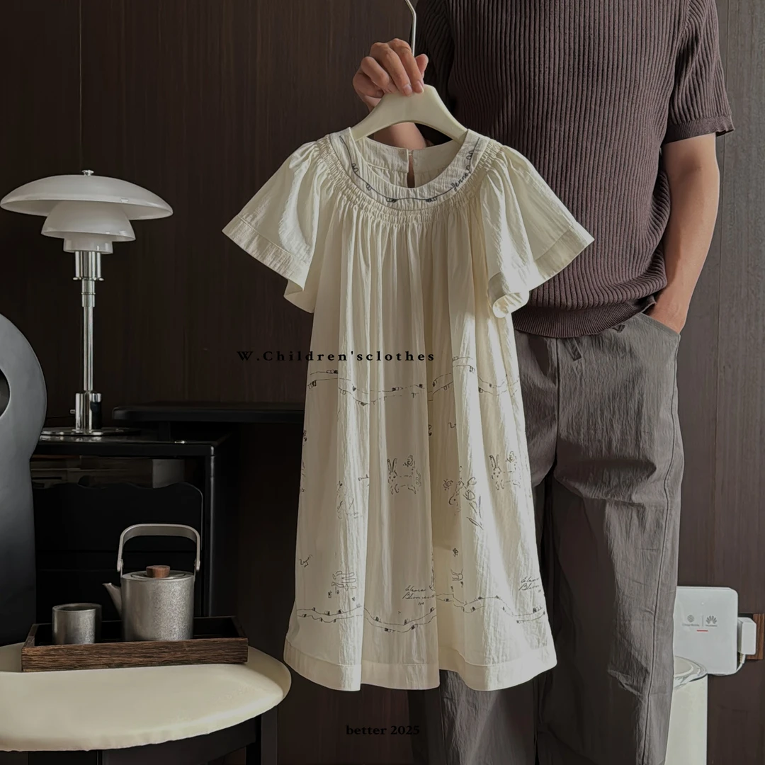 夏季新款儿童女童图案短袖连衣裙TXB25545