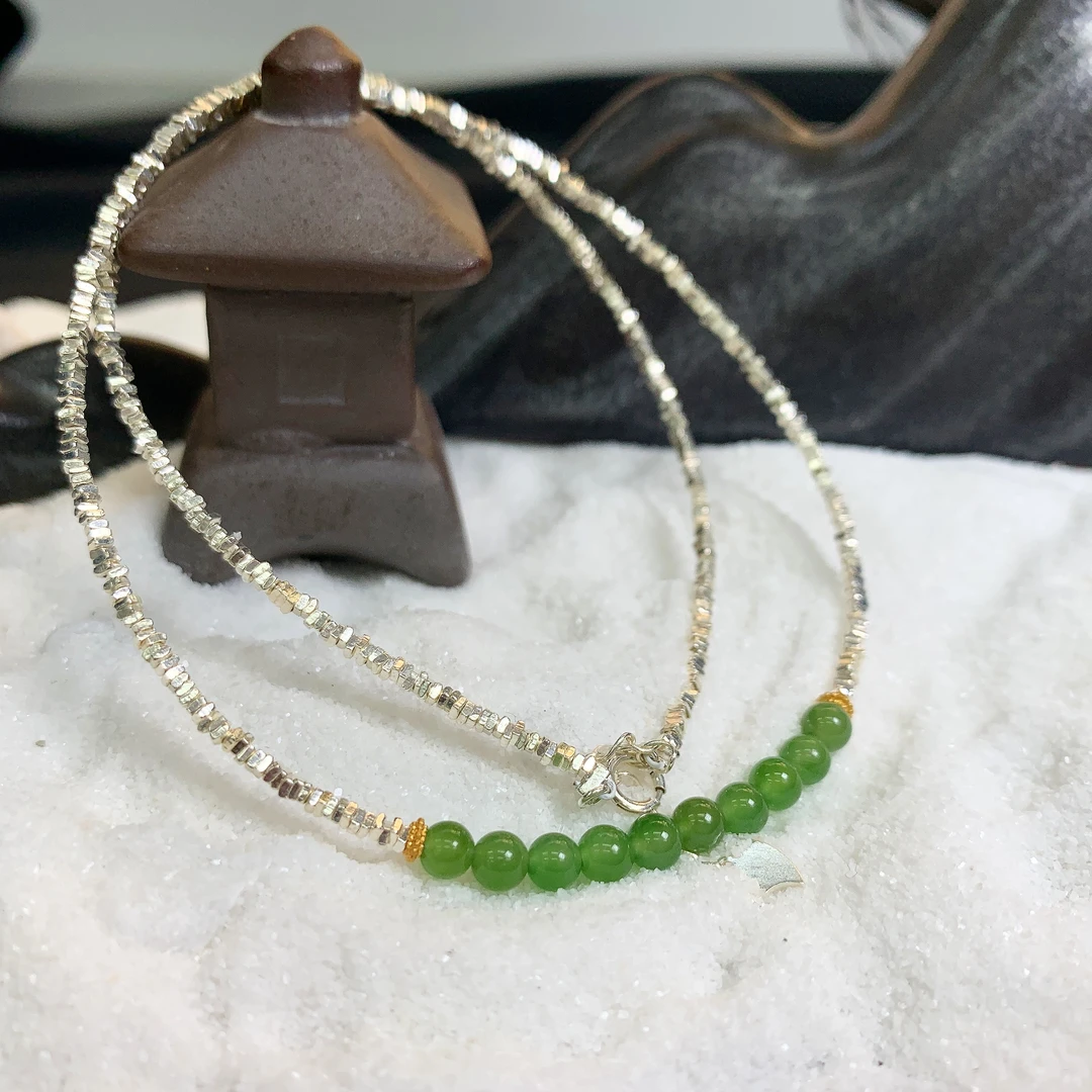 【珠宝一姐】碧玉碎银项链 2501072072（一件/多样性发货）