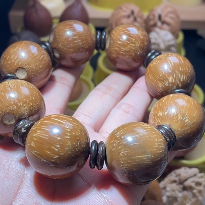 桃核吊坠紫金鼠手串2.9