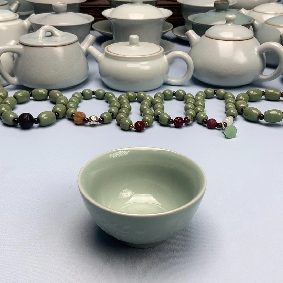 杯翠绿釉主人杯原矿原釉原产地