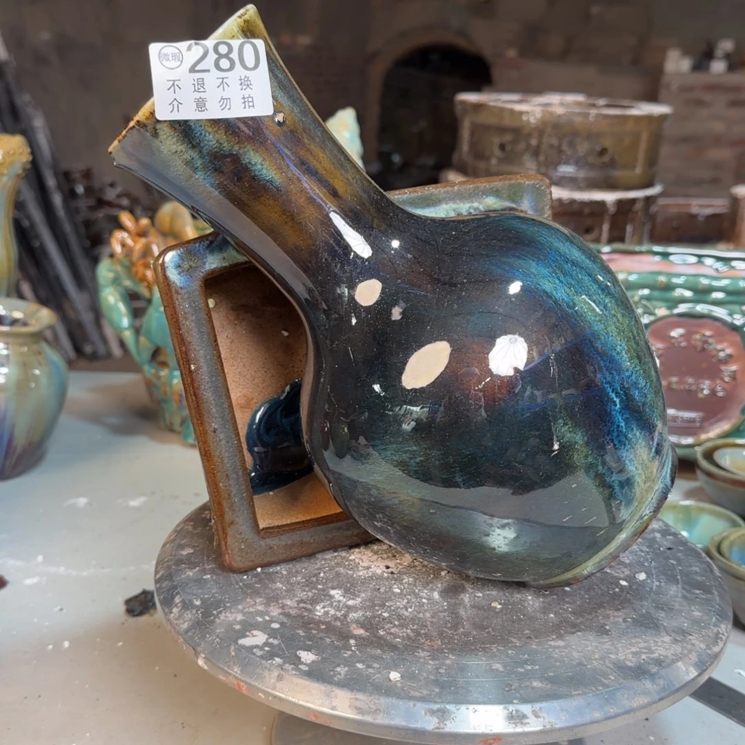 紫泥花盆青**品280瑕疵品