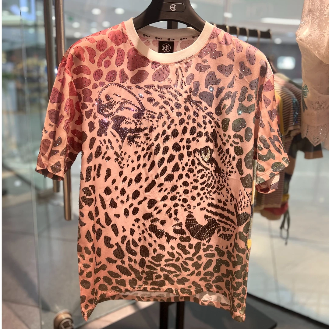 TCH-服饰2025夏季男女同款豹纹T恤 T75B106156