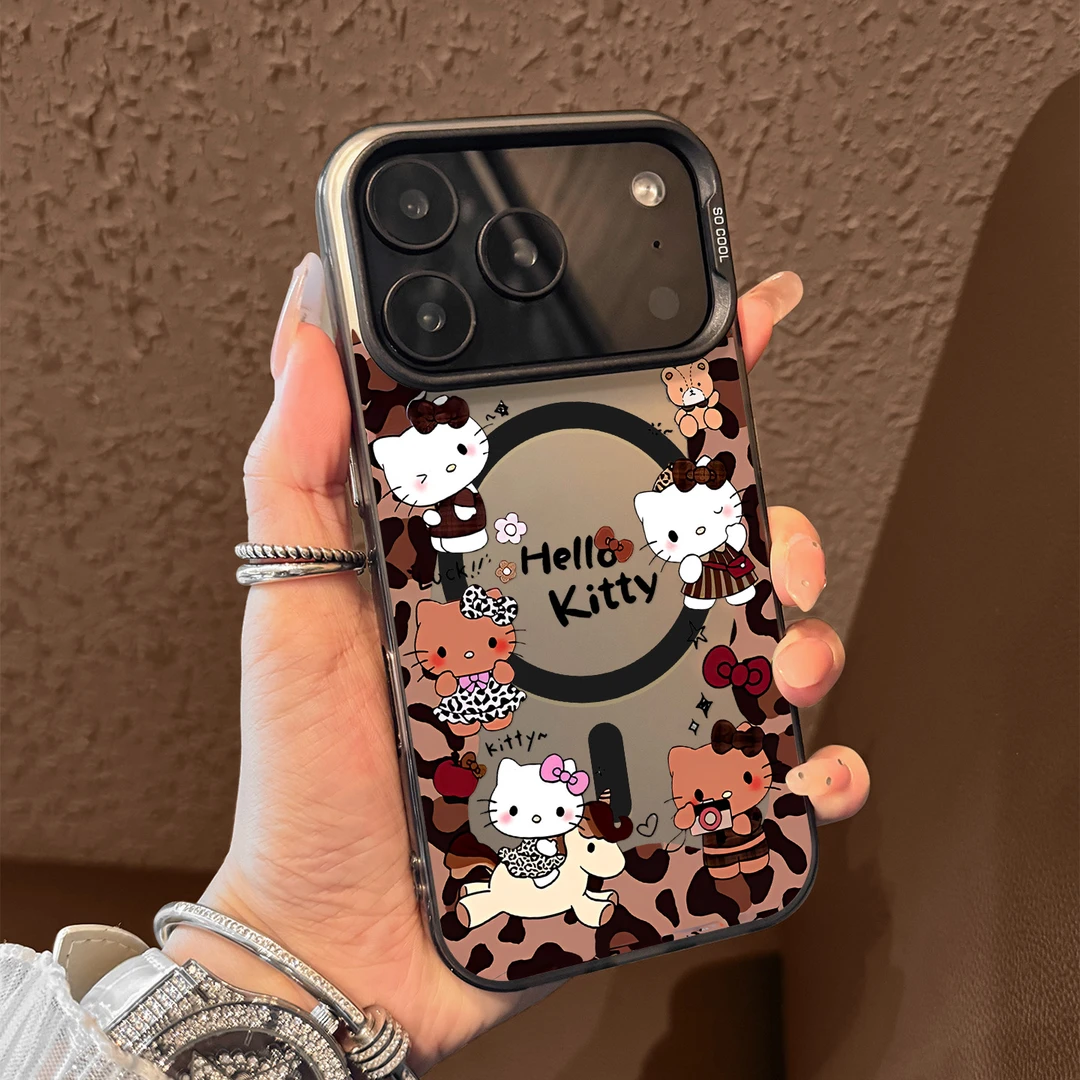 豹纹猫咪适用苹果17promax手机壳iphone17新款16磁吸15彩银14防摔