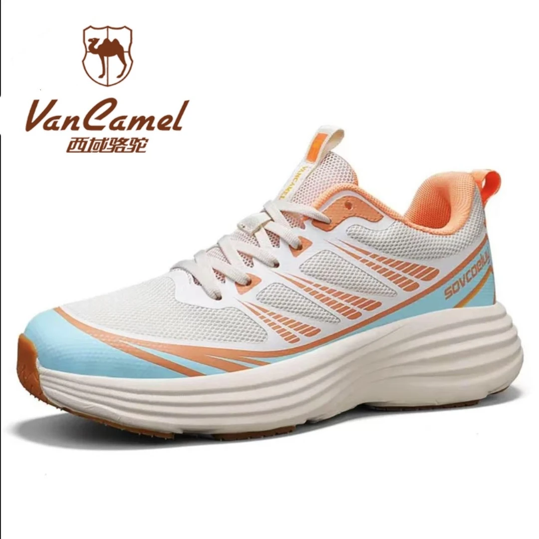 【琥珀流光】VANCAMEL/西域骆驼情侣运动鞋网面大码透气减震跑步鞋