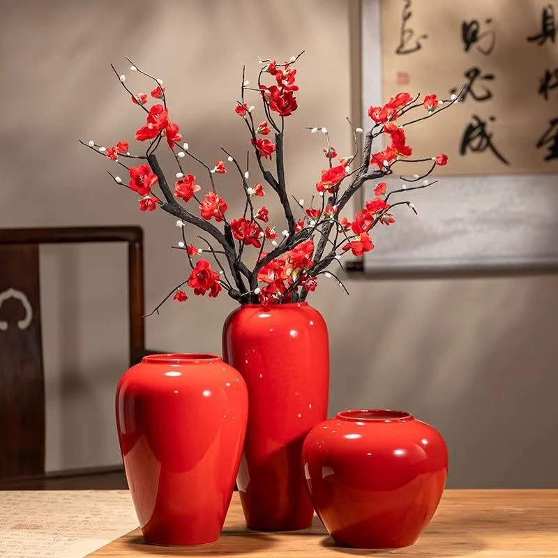 景德镇陶瓷花瓶摆件客厅插花高档插花装饰高级感鲜花干花插花瓶