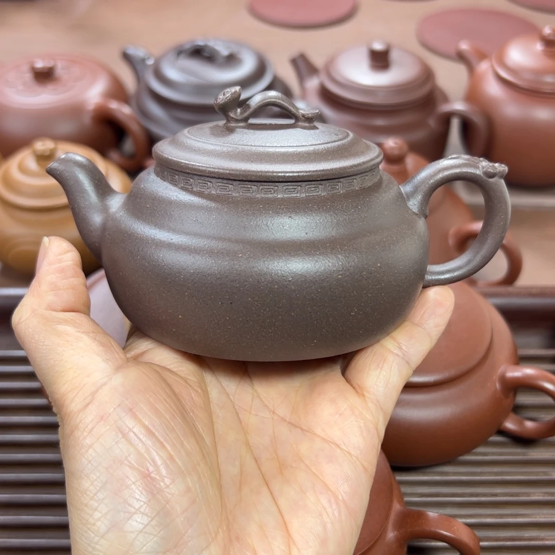 紫泥茶壶青灰泥 如意 200cc