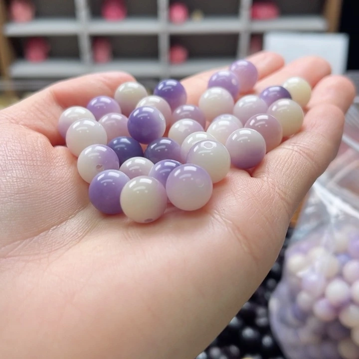 白玉菩提吊坠q10mm/110颗紫飘