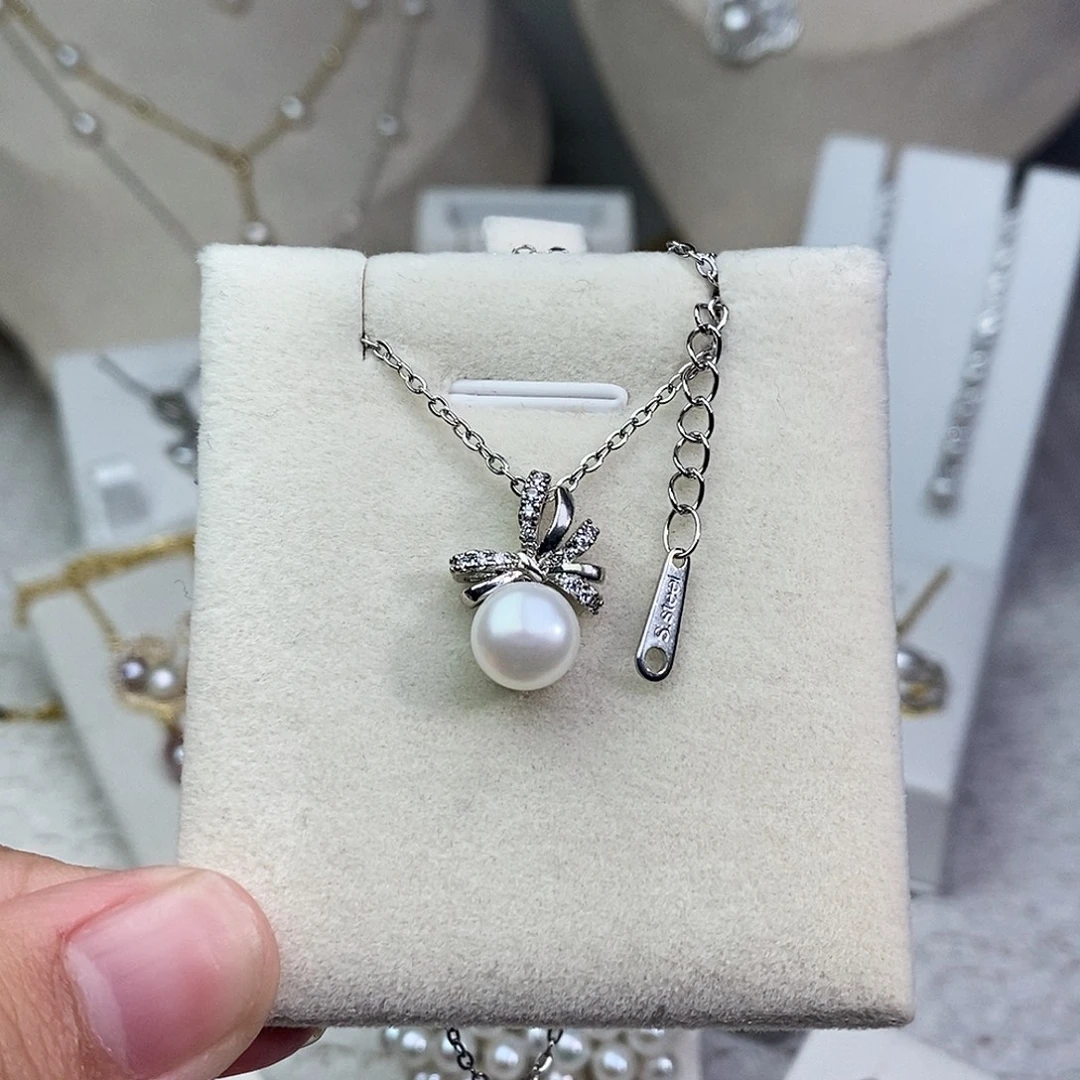 银S925镶嵌淡水珍珠耳饰