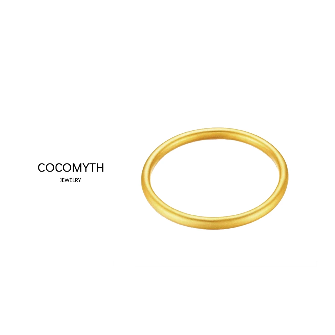 COCOMYTH 镀K金轻奢时尚古法素圈手镯J107