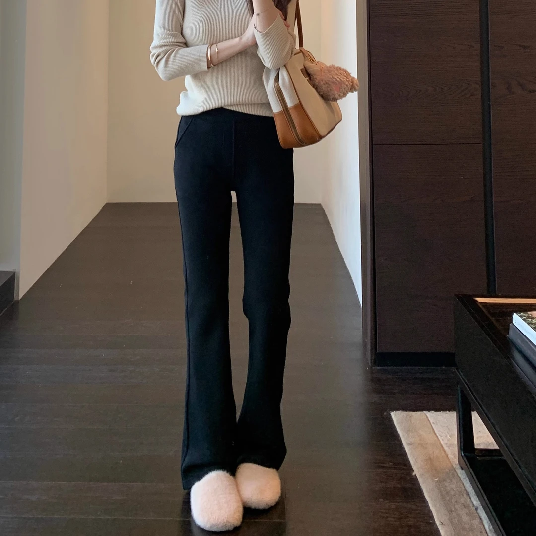 微喇牛仔裤女2025春秋新款弹力修身高腰修身显瘦九分法式喇叭裤