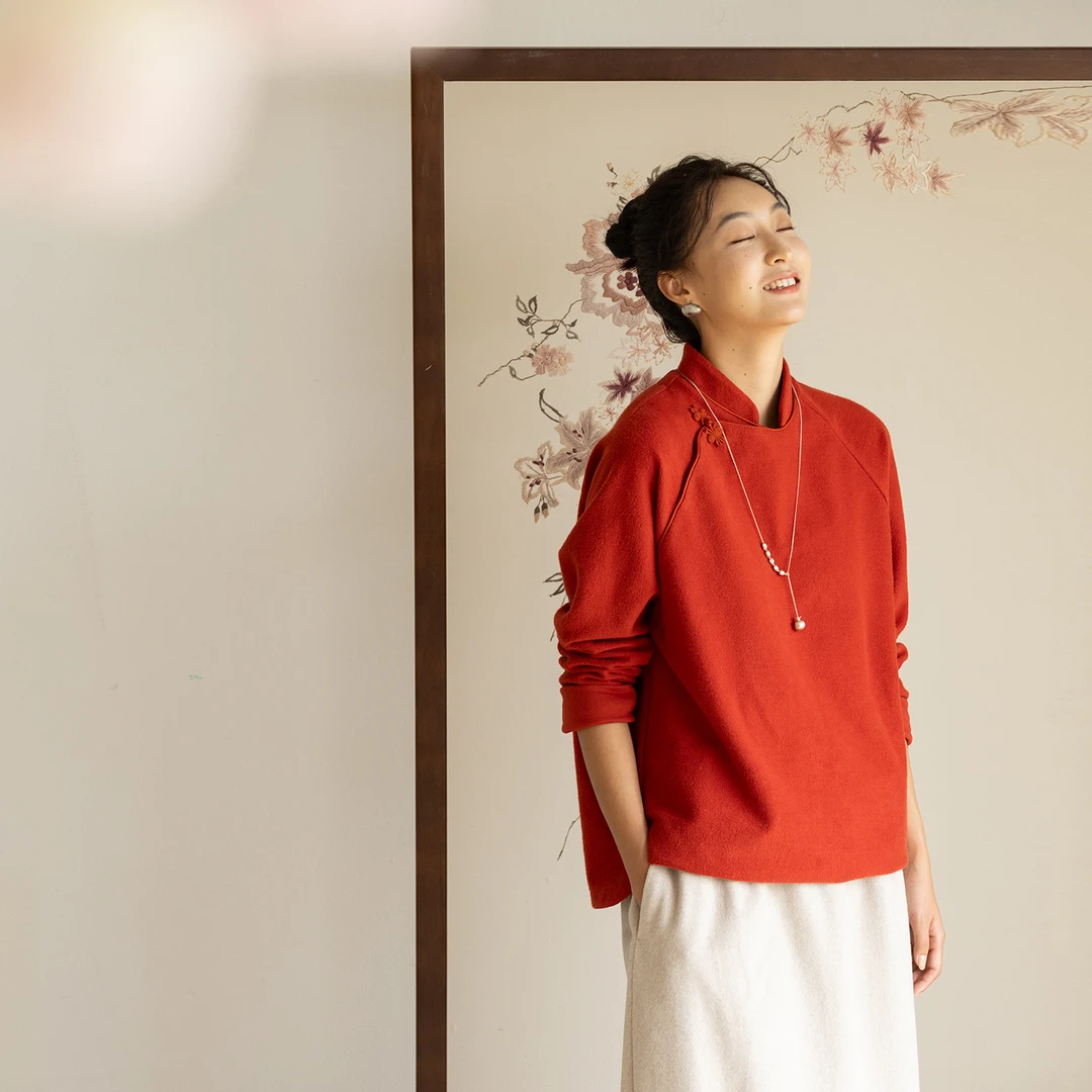 牧衣游原创 净色32支纯棉卫衣宽松中式风百搭舒适亲肤上衣 过兰舟