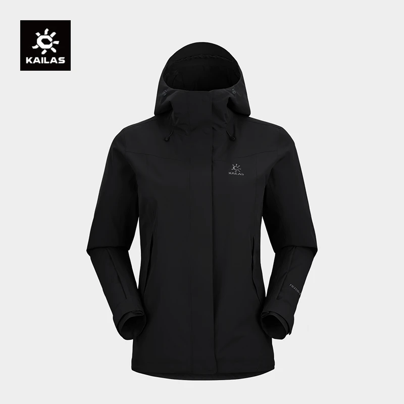 KAILAS凯乐石女款猎风冲锋衣连帽防风防水户外运动徒步登山外套