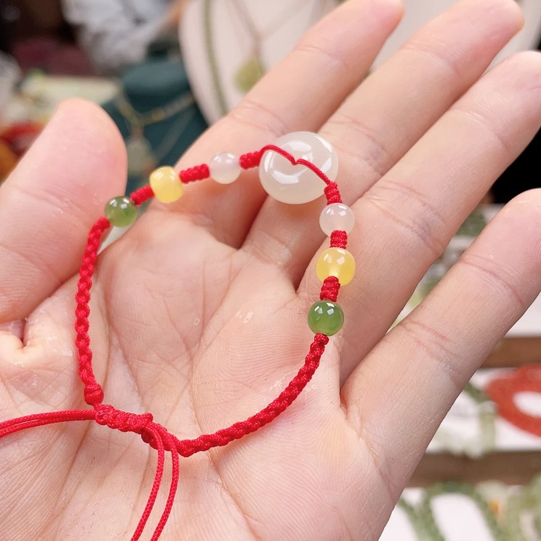 和田玉手链未镶嵌多样性发一