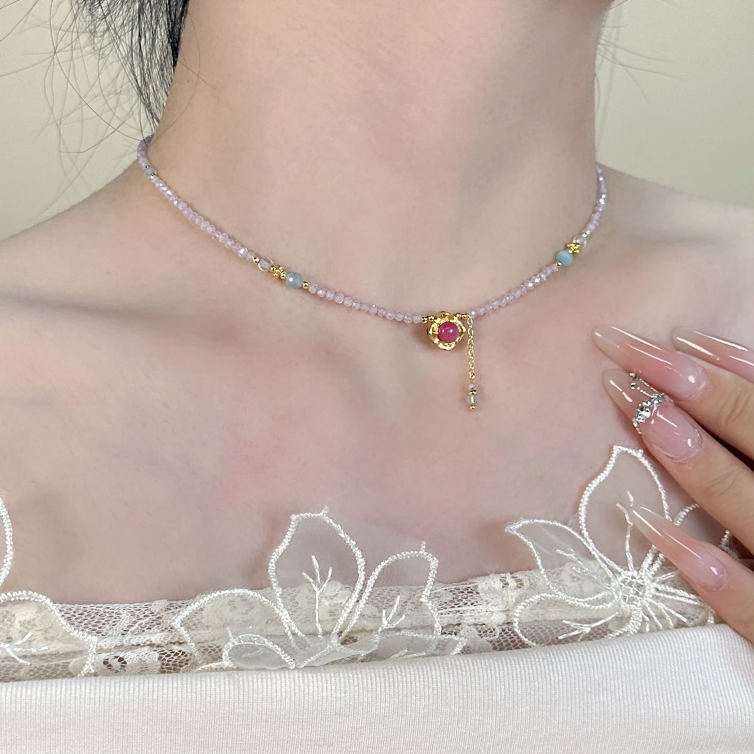 合金石英石项链 刘亦菲同款小仙女百搭轻奢小众气质甜美设计感
