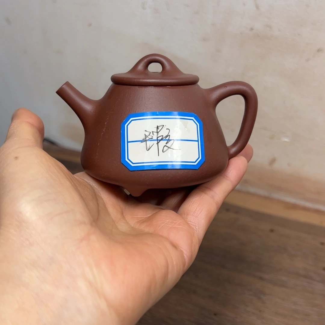画***湖紫泥茶壶中槽清高瓢110cc微瑕