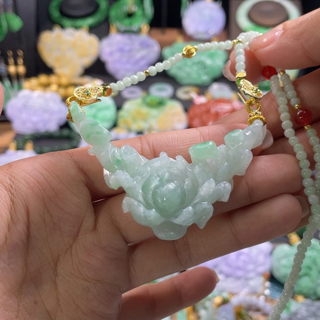 翡翠未镶嵌颈饰代编织