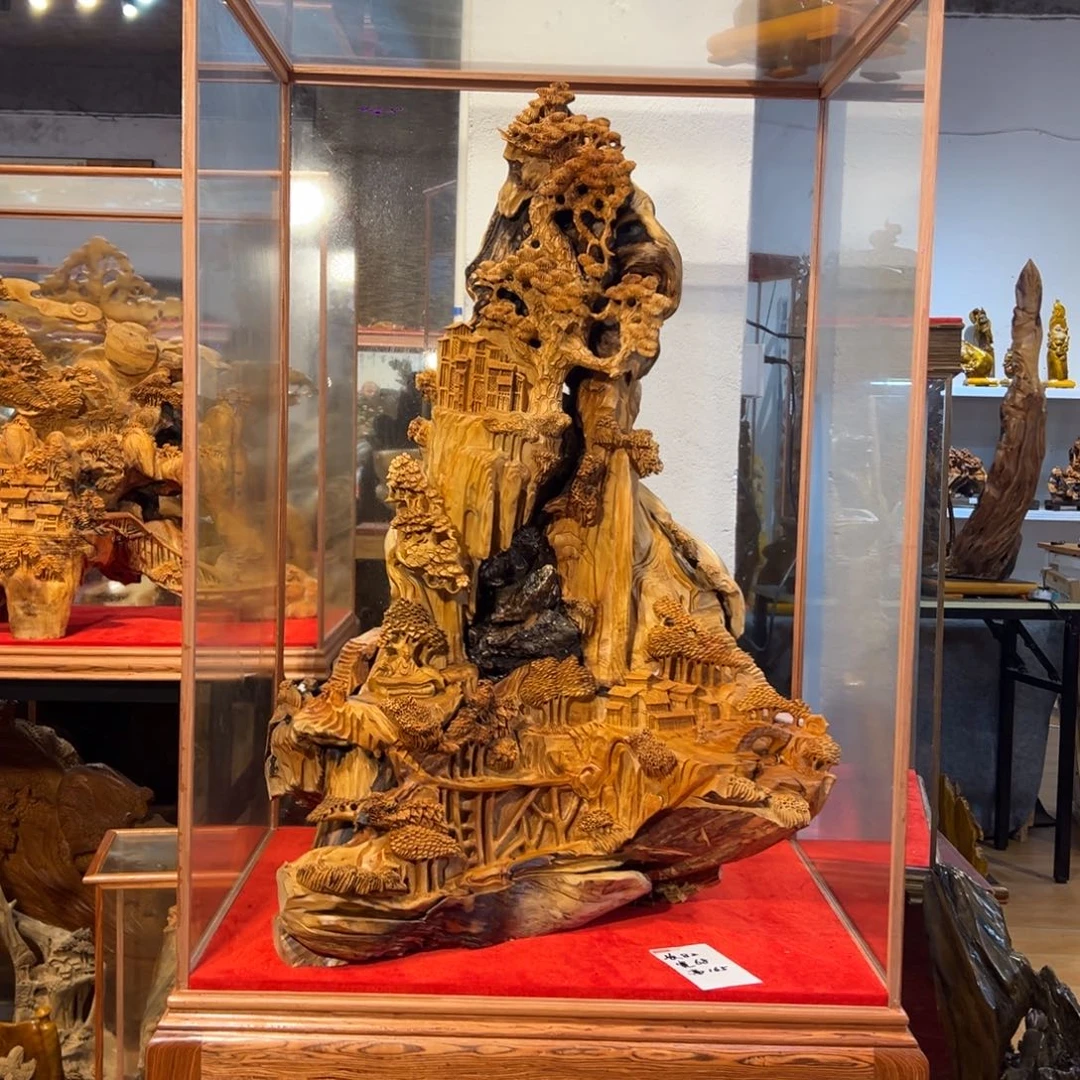 糊***虫柏木（崖柏）山水居家摆件