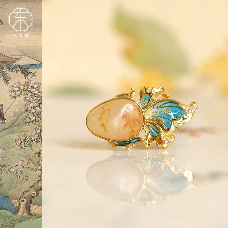 东方俪DOFUNLY【有裕】和田玉鱼18K金设计款吊坠ZLDZ望舒