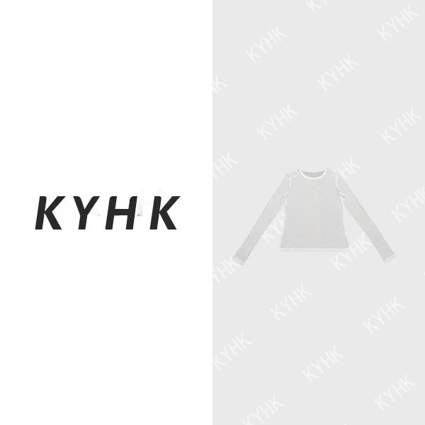 KYHK秋冬百搭简约圆领休闲时尚薄透打底衫231017