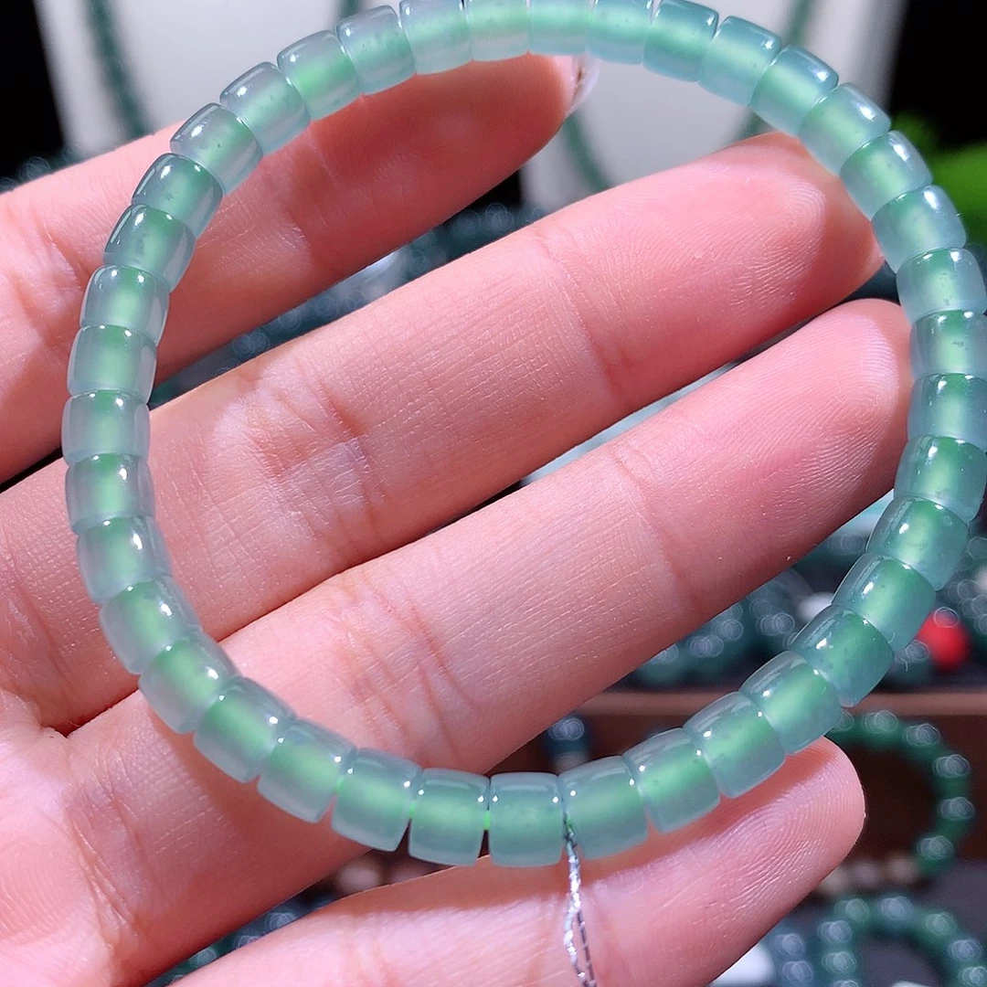 翡翠未镶嵌手链天然a货翡翠手串5.8