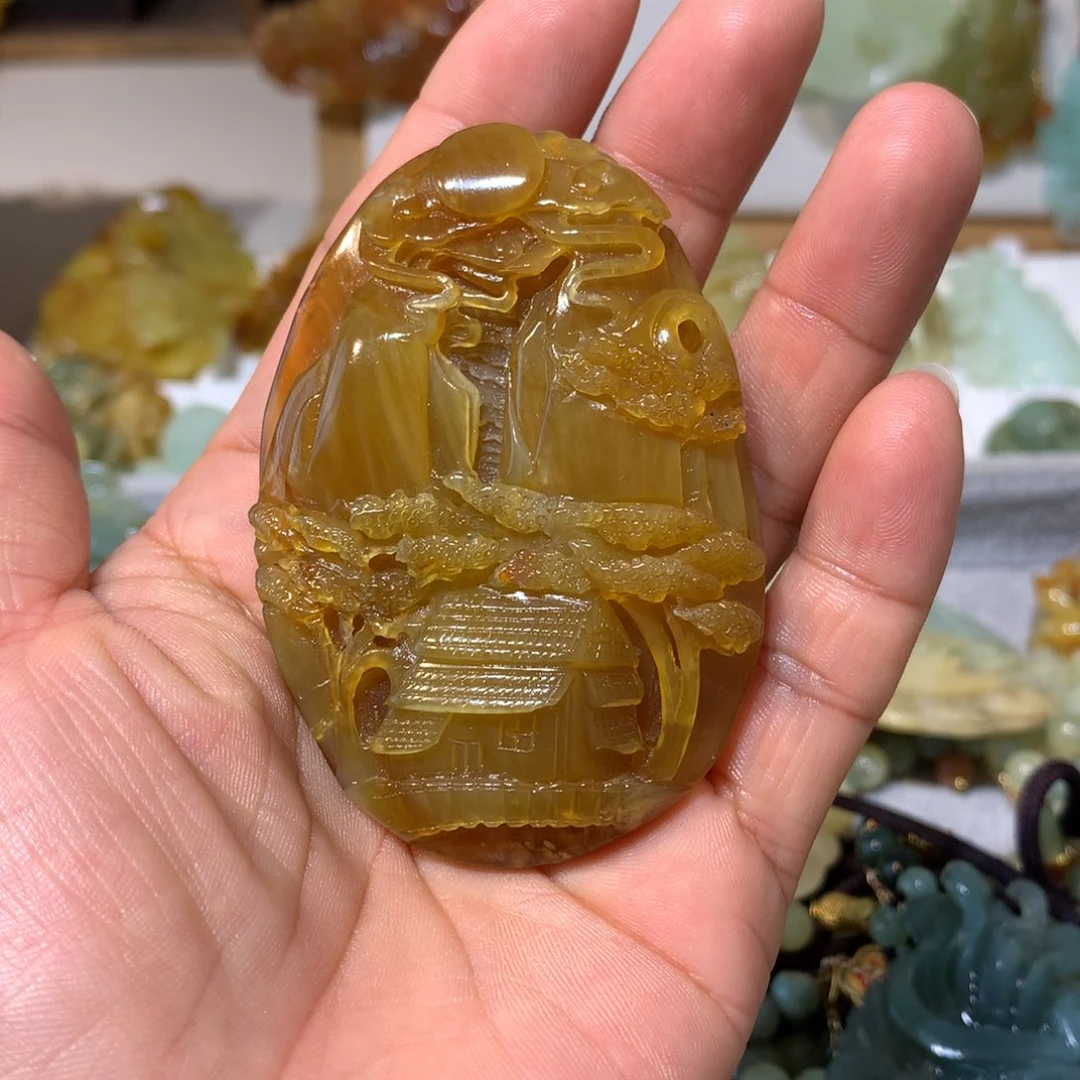 蛇纹石玉未镶嵌颈饰开*