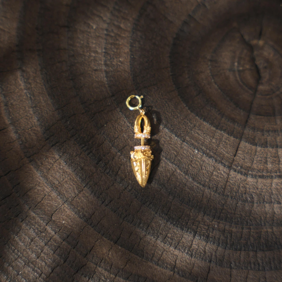 万能金刚杵-18K金吊坠-b