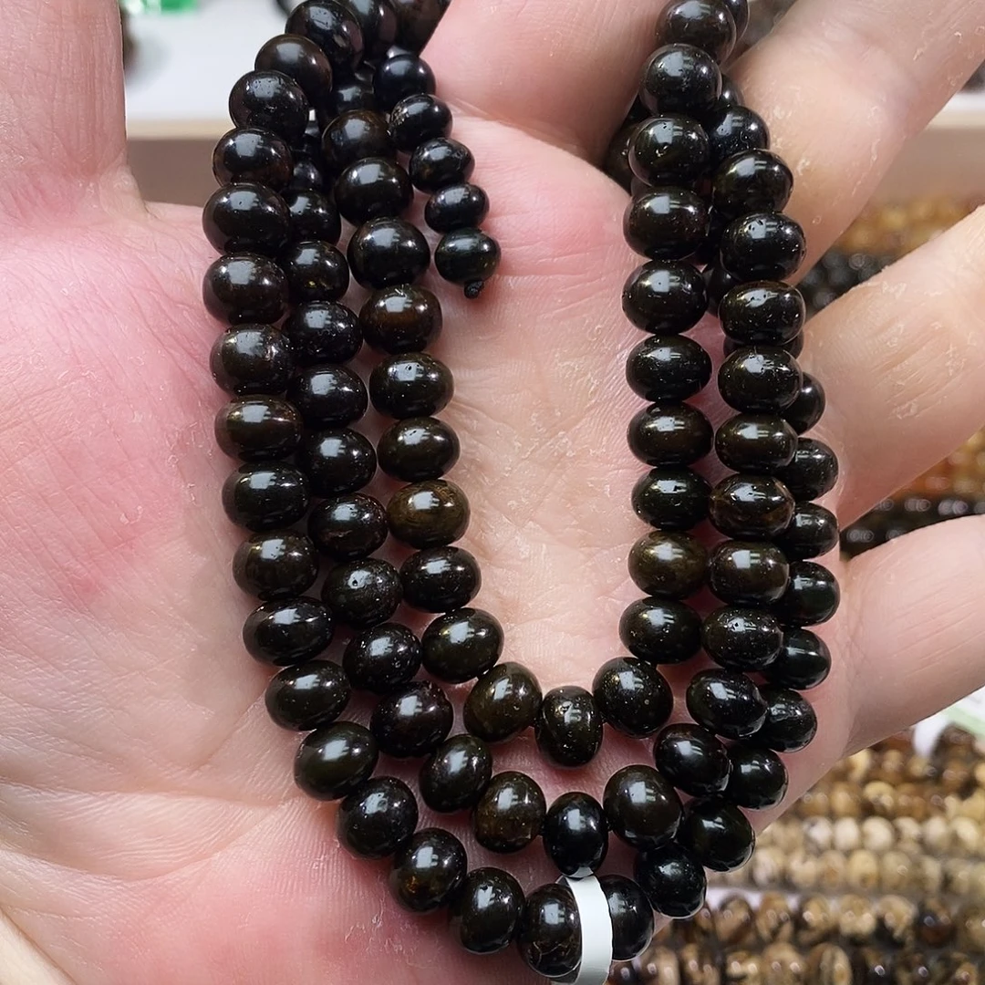 琥珀未镶嵌裸石翳珀108 8+