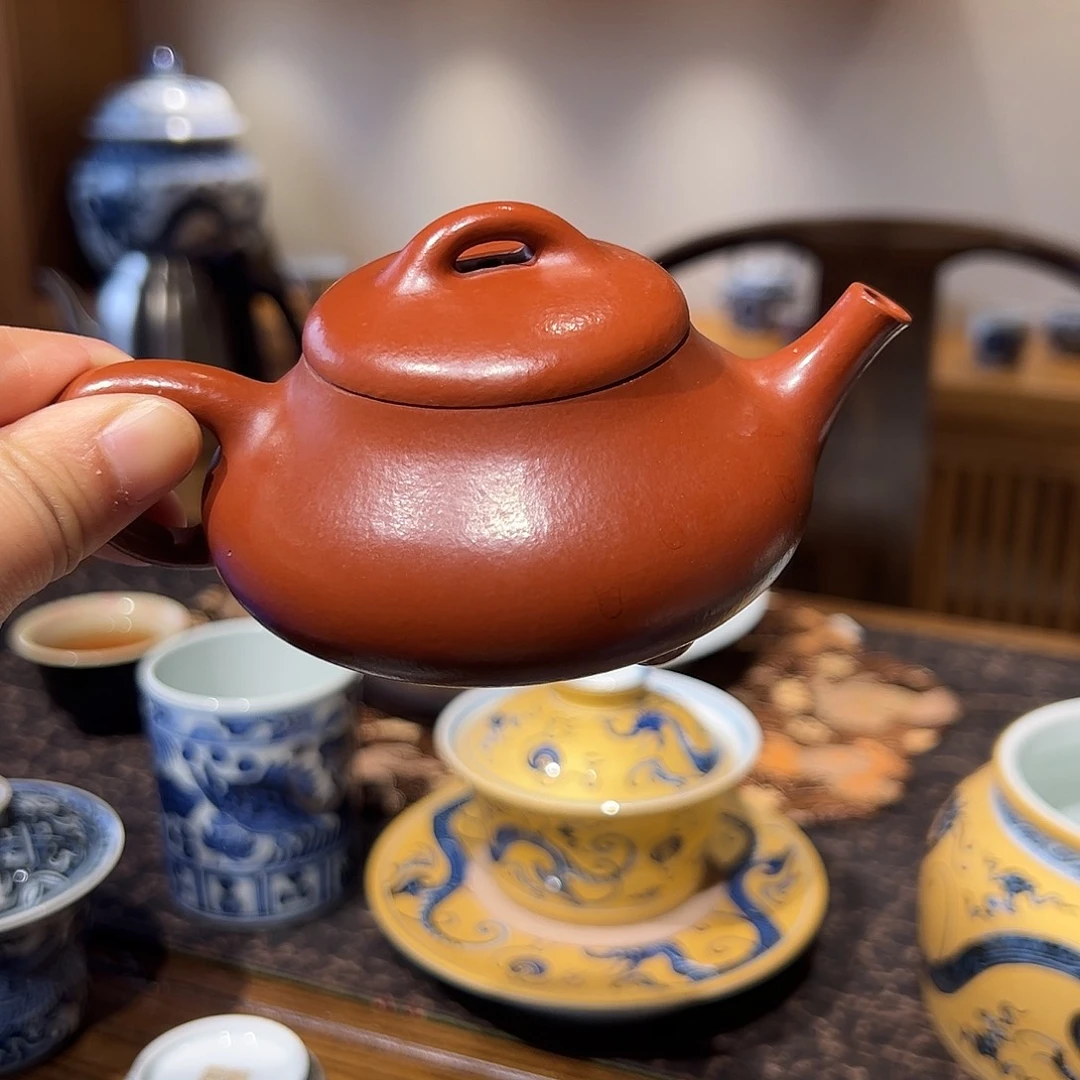 ?****⭐大红袍紫砂石瓢壶