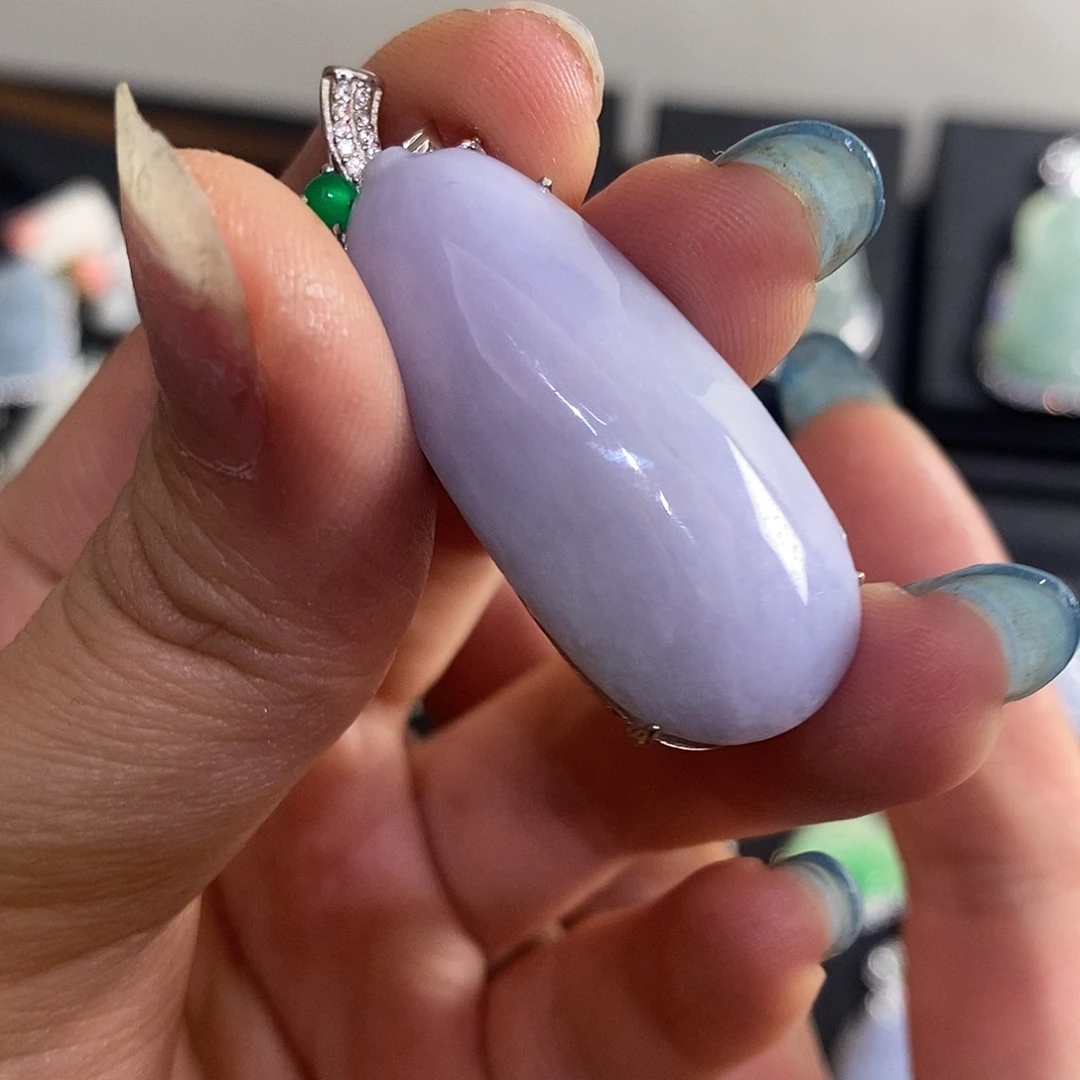 翡翠银S925镶嵌颈饰天然翡翠