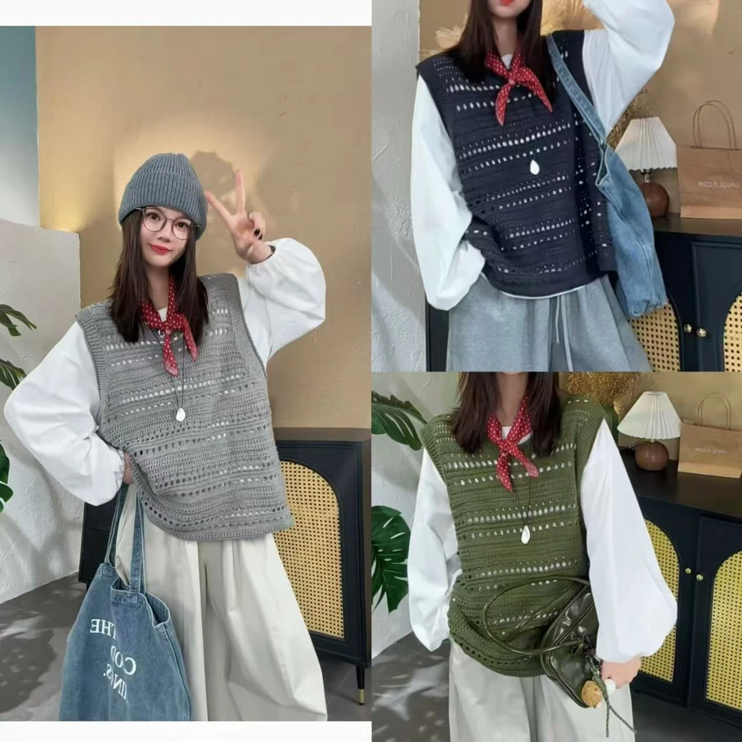 【SI MO】5855秋冬新款慵懒松弛百搭套头毛衣马甲