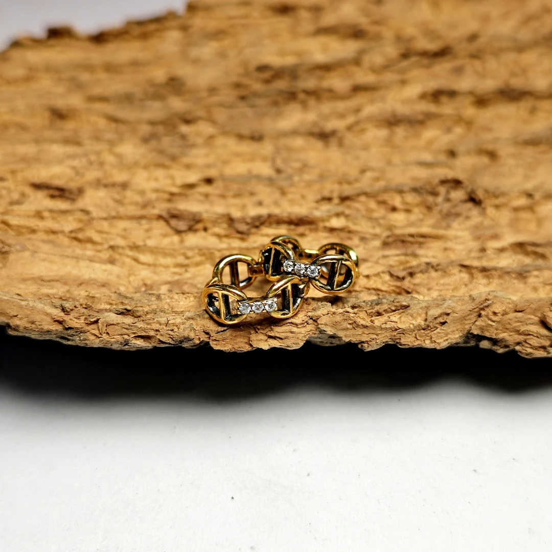 周帝王电黑金黄金足金复古猪鼻经典耳扣时尚潮流纯金欧美简约