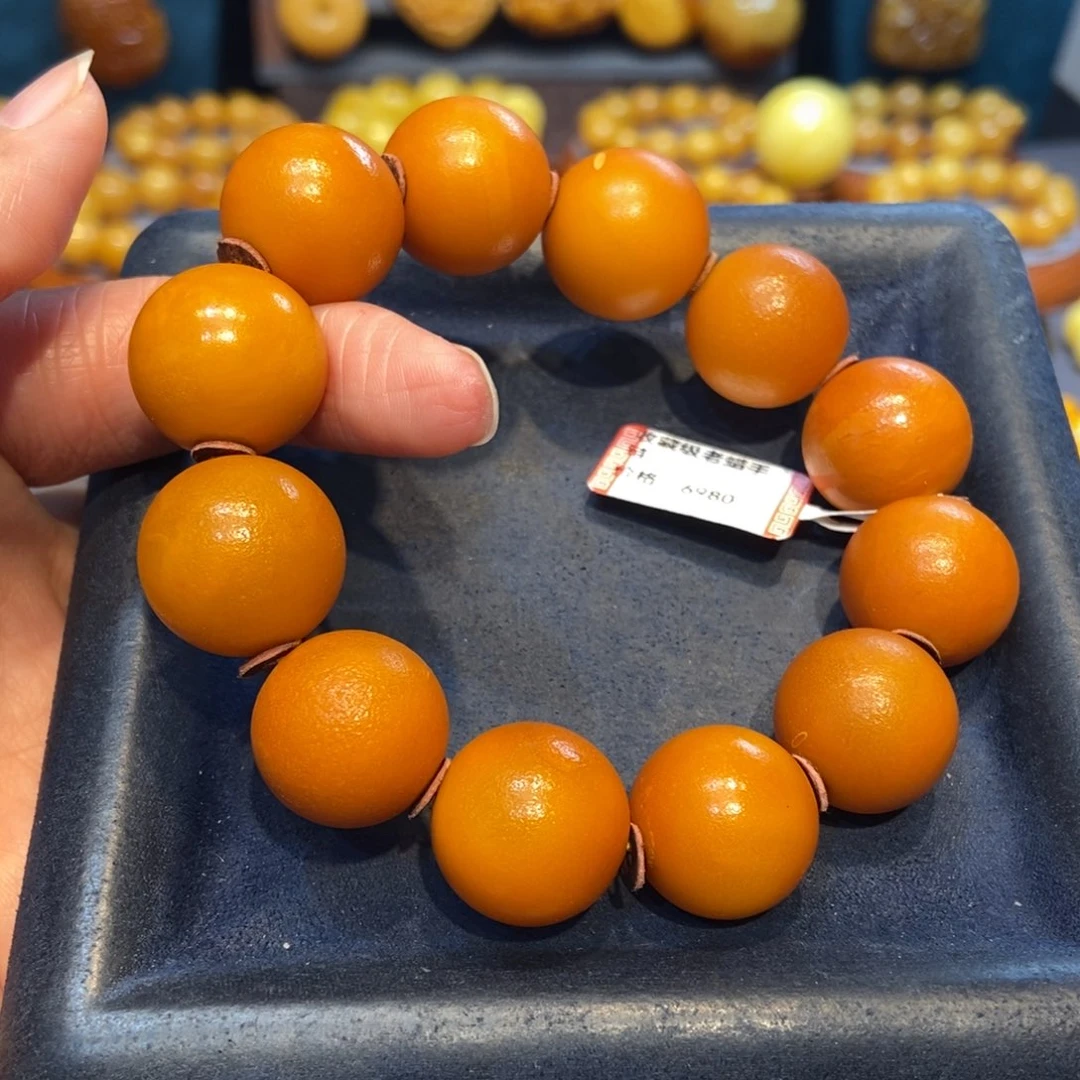 琥珀未镶嵌手链蜜蜡