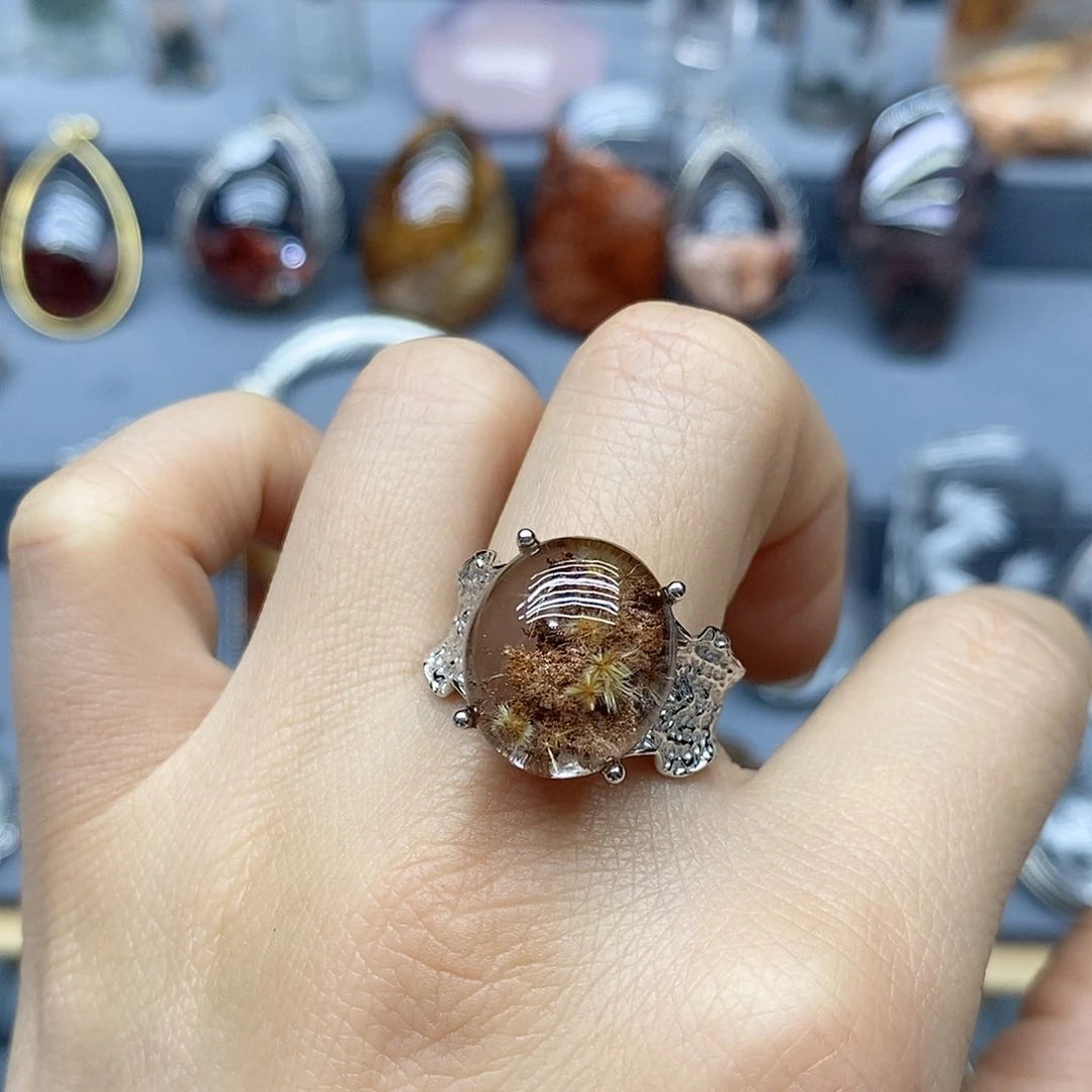 水晶戒指银S925镶嵌2**n水晶