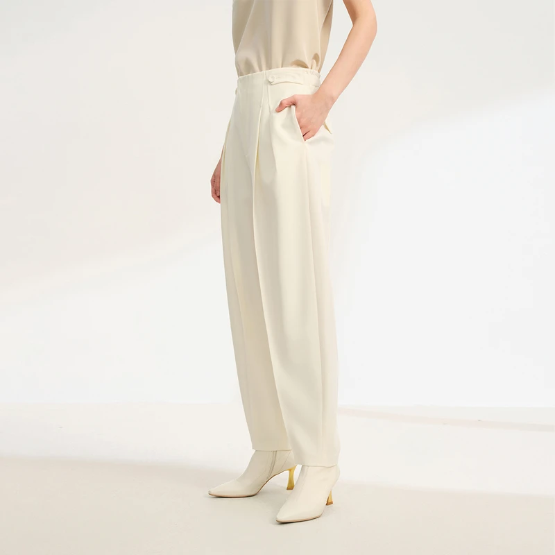 【蓝标系列】EP 雅莹细腻澳洲精纺羊毛 白色西装裤 2025新款6439A