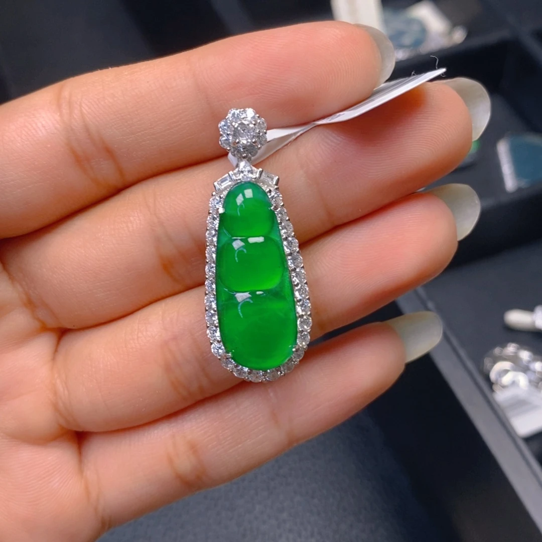 翡翠银S925镶嵌颈饰