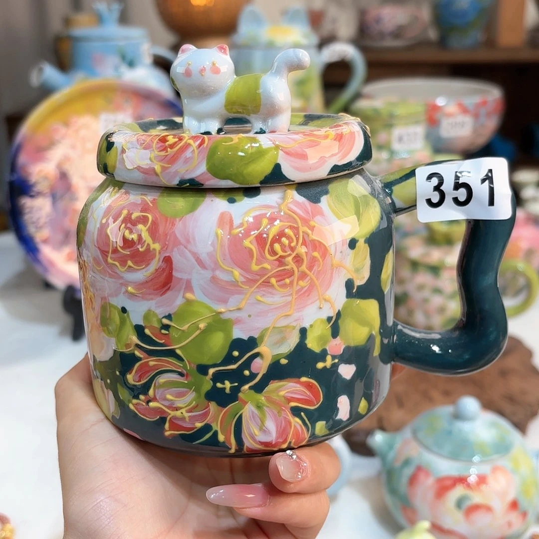 景德镇手绘高温釉下彩陶瓷茶具