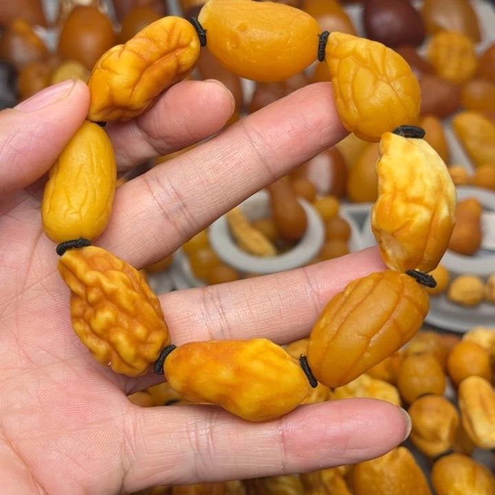 琥珀未镶嵌裸石天然蜜蜡手串