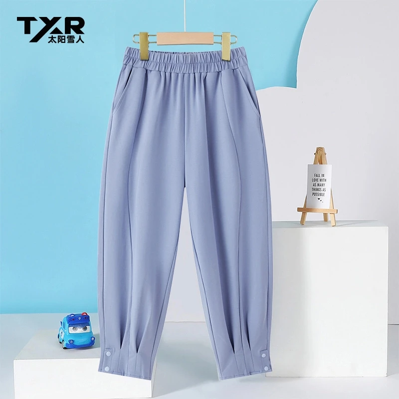 太阳雪人儿童工装运动长裤中大童薄款宽松束脚休闲T4121129XS