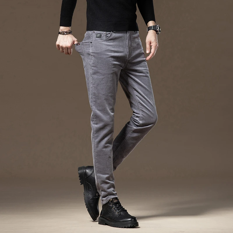 秋冬季男士新款修身牛仔裤时尚休闲修身小脚潮流潮牌高端商务长裤