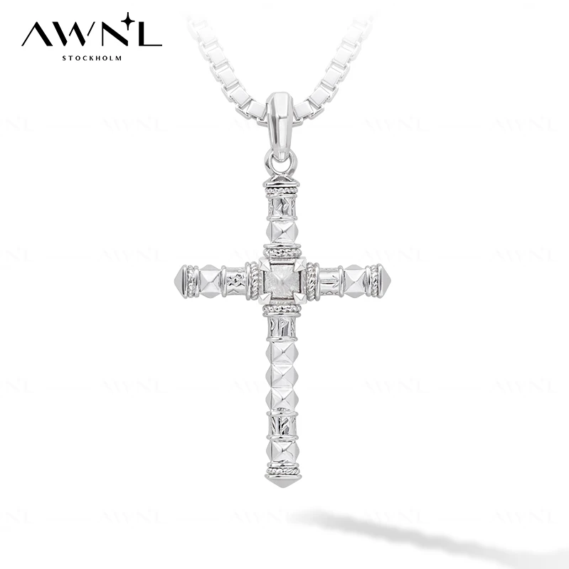 AWNL北欧M陨石星际穿越十字架男士项链潮酷小众欧美风质感礼物