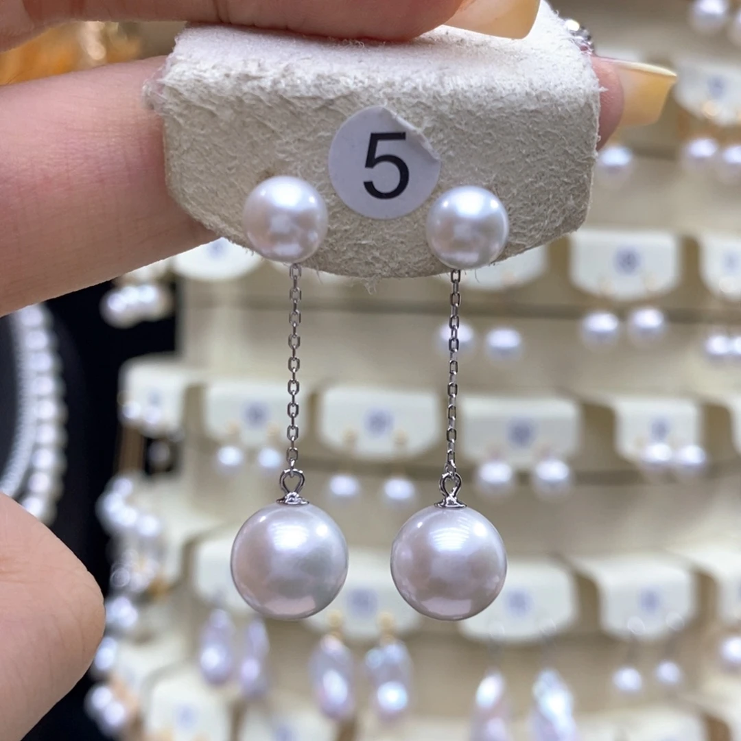 银S925镶嵌耳饰淡水珍珠