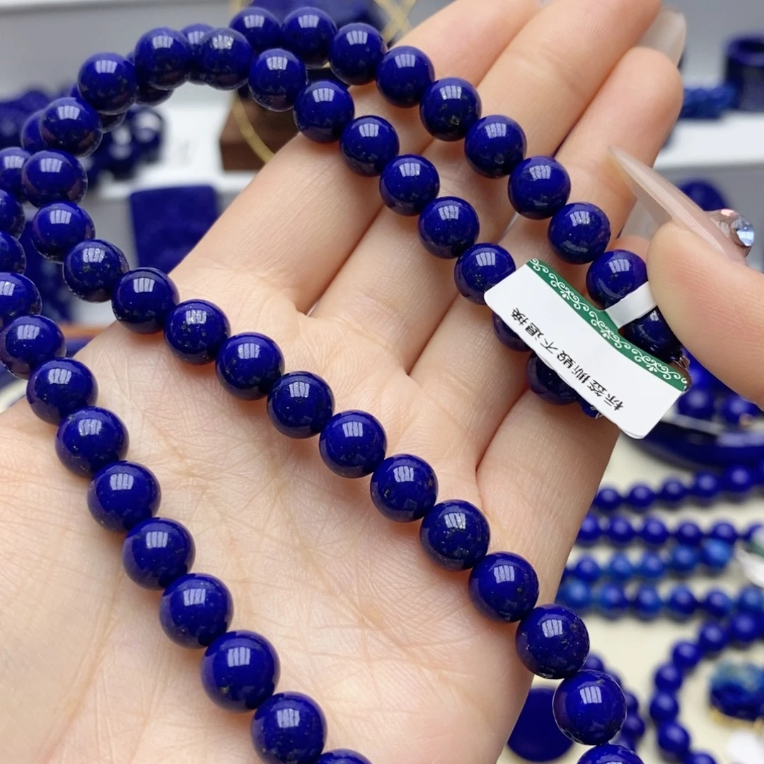 青金石未镶嵌颈饰8mm