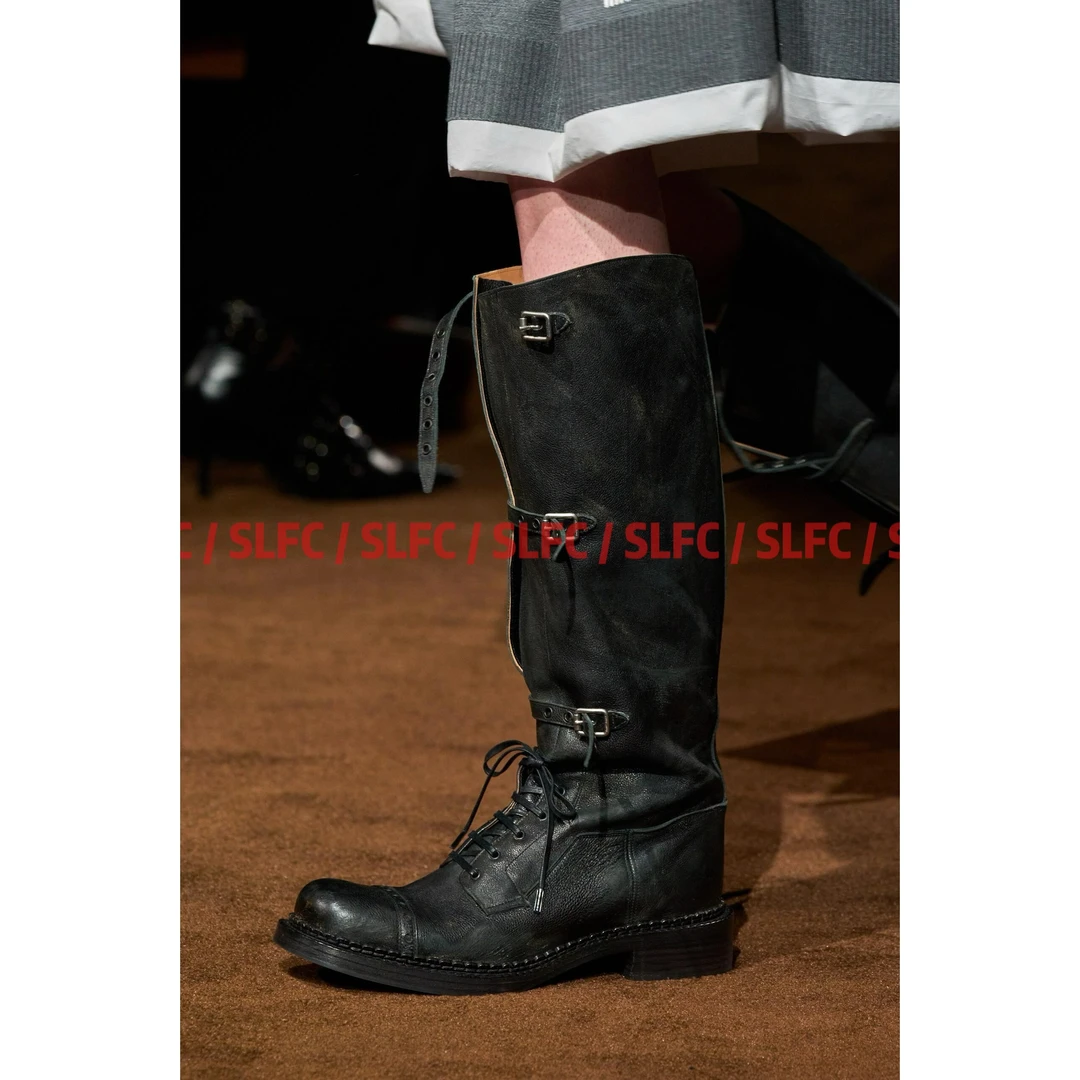 ［SF］做旧战损版秋冬复古骑士长筒短筒靴