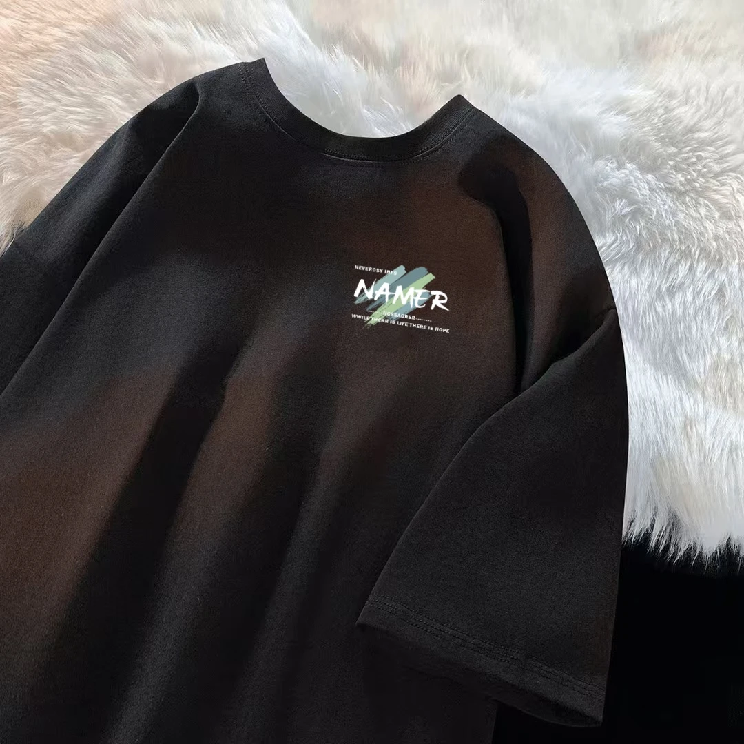 【索罗娜凉感】简约短袖T恤男夏季男生大码宽松上衣服少年潮牌体恤